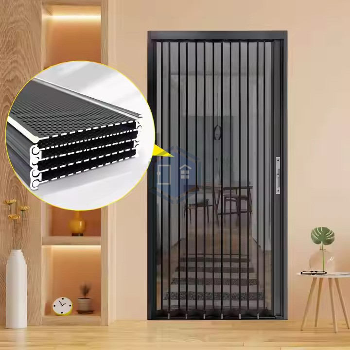 sliding security door with mesh zoom