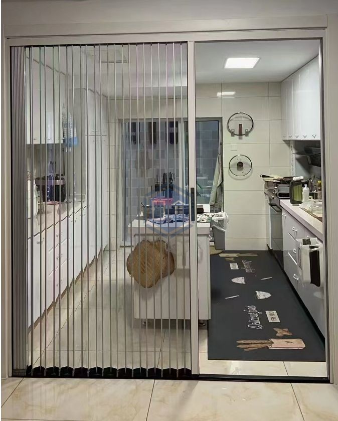 sliding security screen door visible